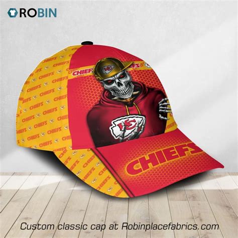 NFL Kansas City Chiefs Skull 3D Printed Classic Caps RobinPlaceFabrics