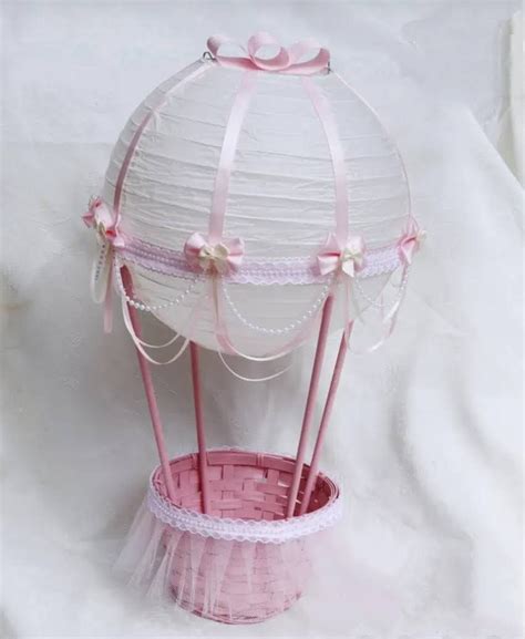 Hot Air Balloon Centerpiece Pink And Lavender Up Up And Away Baby Shower Baby Shower Decorations