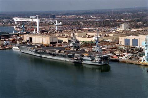 An Aerial Port Quarter View Of The Nuclear Powered Aircraft Carrier Uss