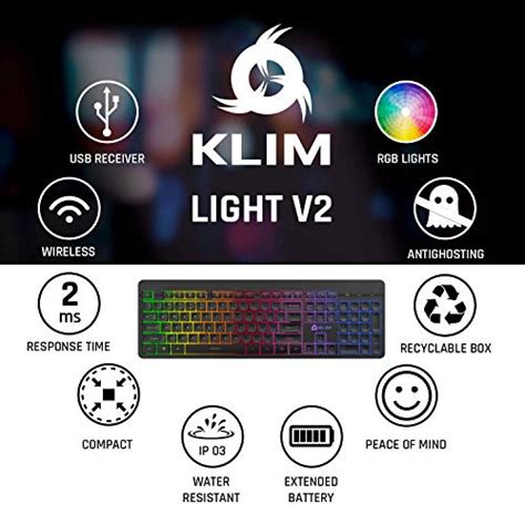 Klim Light V Clavier Sans Fil Rechargeable Nouveau Clavier De