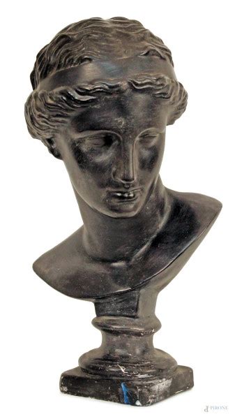 Busto Di Donna Neoclassica Scultura In Gesso XX Sec H 53 Cm Asta