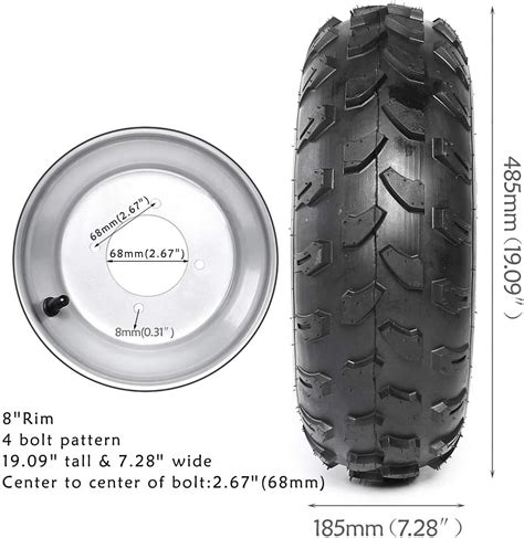 Trail Tires And Inner Tubes Atv And Utv Zxtdr 2pcs 19x7 8 Atv Tires 19x7 00 8 Tubeless Go Kart Wheel