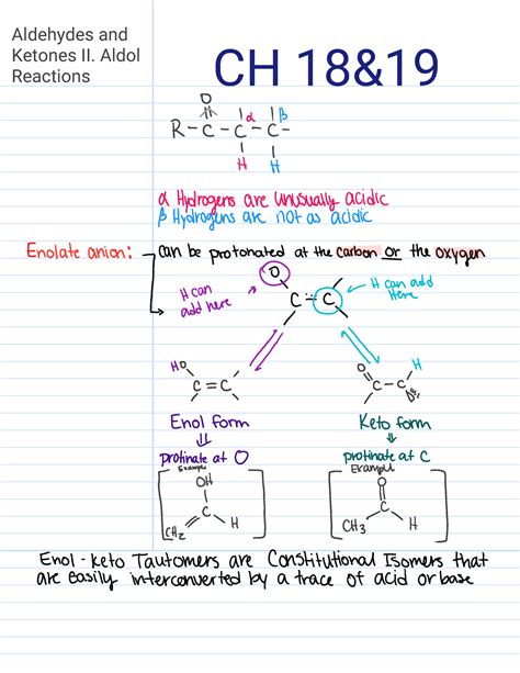 Ochem Exam Chapters And Review Chem Ch Aldehydes