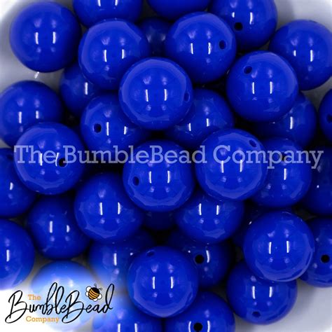 Mm Cobalt Blue Solid Bubblegum Beads Acrylic Gumball Beads In Bulk