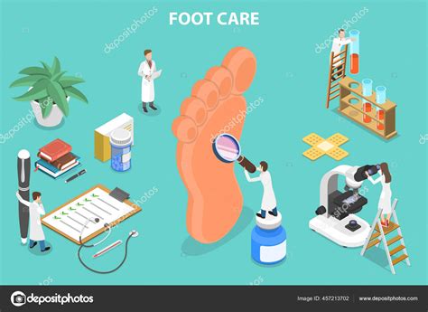 D Isometric Flat Vector Conceptual Illustration Of Foot Care