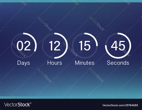 Countdown Clock Counter Timer Ui App Digital Vector Image