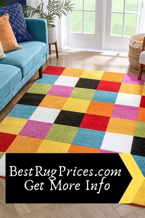 Geometric squares bright multi color area rugs 8 x 10 – Artofit