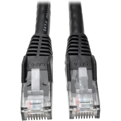 5FT CAT6 PATCH CABLE M/M BLACK GIGABIT MOLDED SNAGLESS BULK 50 PCK (N201-005-BK50BP)