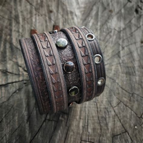 Leather Wrap Cuff Etsy