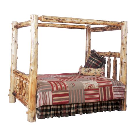 Fireside Lodge Traditional Cedar Log Canopy Bed Reviews Wayfair