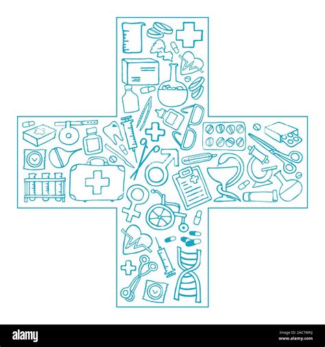 Medical Symbol Cross The Cutest Doodle Medicine Icon Set For Your