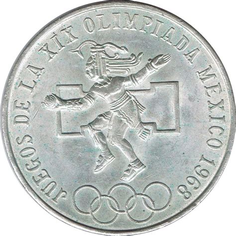 Moneda De Plata 25 Pesos Mexico 1968 Juegos