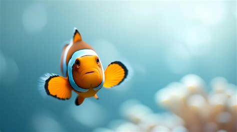 Premium Photo A Playful Clownfish Swimming Happily In Its Aquatic