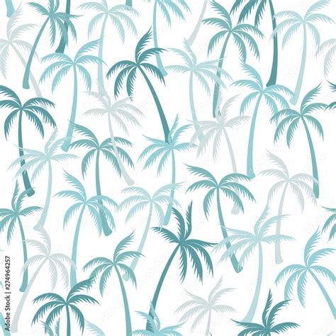 Coconut palm tree pattern textile seamless tropical forest background ...