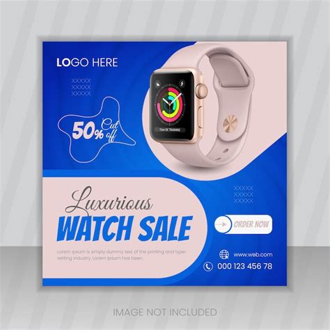 Premium Vector Luxurious Watch Sale Social Media Post Design Or