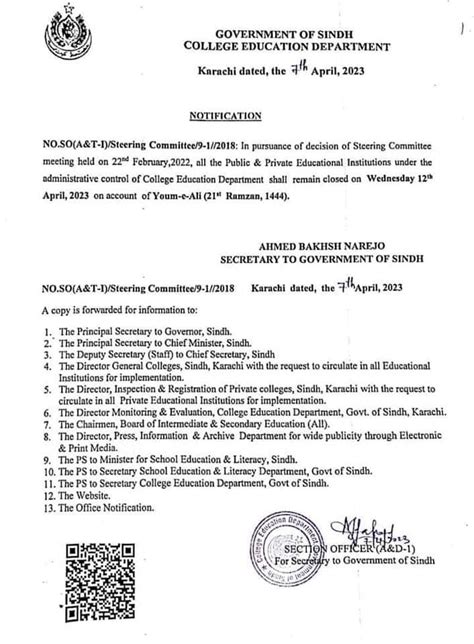 Sindh Announces Holiday For Schools And Colleges On April 12 Incpak