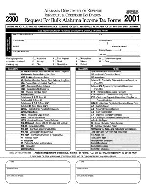 Fillable Online Ador State Al Request For Bulk Alabama Income Tax Forms