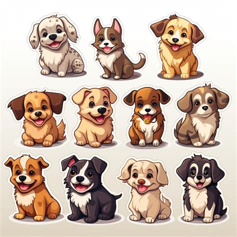 Conjunto De Simp Ticos Perros De Dibujos Animados Stricker Ilustraci N