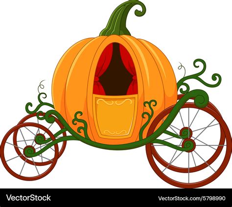 Cartoon pumpkin carriage Royalty Free Vector Image