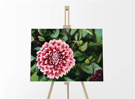 Red Dahlia | Original Art | Floral Oil Painting - Andrew Gaia Art ...