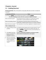 Understanding Limiting Reactants In Chemistry Reactions Course Hero