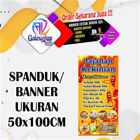 Jual Mmt Spandukbanner Jajanan Seblak Kekiniankeren Dll Ukuran