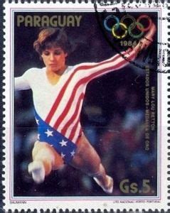 Stamp Mary Lou Retton American Gymnast Paraguay Olympic Games Hot Sex