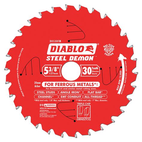 Diablo Circular Saw Blade Ferrous Metals Steel Materials Cut