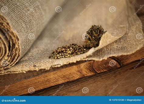 Hemp Fiber Fabric Cannabis Business Concept Stock Photo Image Of