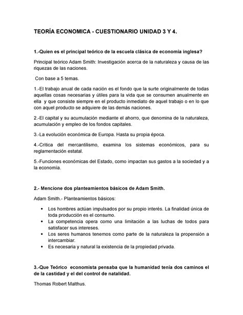 Cuestionario Resuelto Unidad Y Teor A Economica Teor A Economica