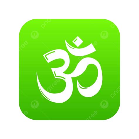 Hinduism Symbol Clipart Hd PNG, Om Symbol Hinduism Icon Green Vector ...