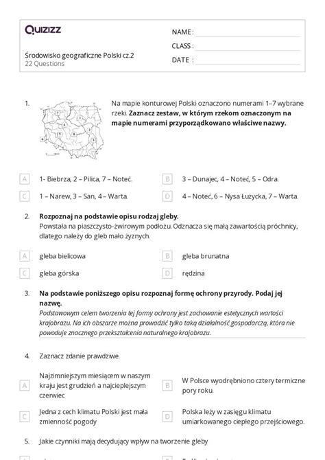 Ponad 50 Gleby Arkuszy Roboczych Dla Klasa 7 W Quizizz Darmowe I Do Druku