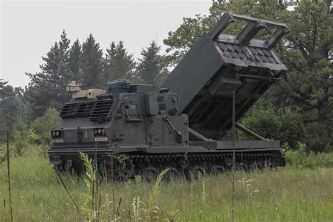 Armed Forces Of Ukraine Demonstrate M270 Multiple Launch Rocket System