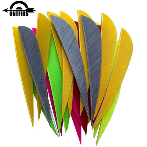 50 Pcs ONTFIHS 4 Inch Water Drop Shape Turkey Feather Right Wing Arrow