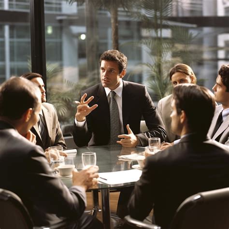 Un L Der Empresarial Hablando Con Un Equipo De Consultores En La Sala