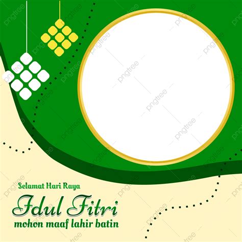 idul fitri vector png images green twibbon idul fitri twibbon