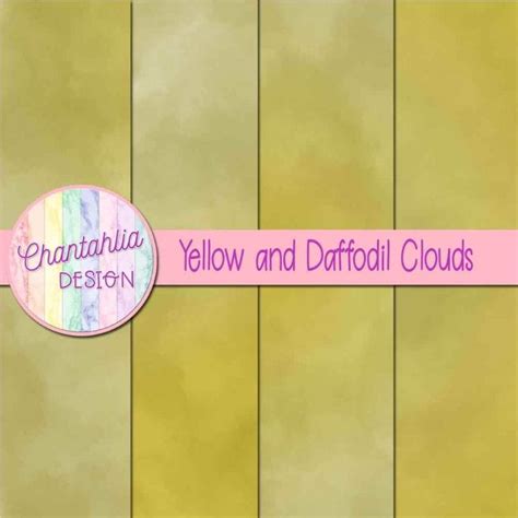 Free Yellow And Daffodil Digital Papers With Clouds Designs