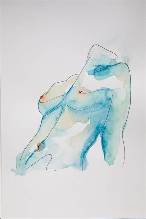Allure Original Watercolor Nude Prints Available Life Without Meat Shop
