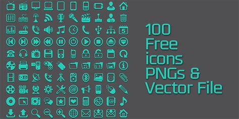 100 Free Icons (Vector File)