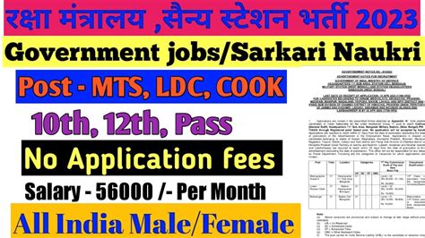 Government Jobs Job Vacancy Latest Govt Jobs Th Pas