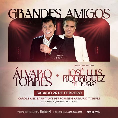 ALVARO TORRES JOSE LUIS RODRIGUEZ EL PUMA Tickets Boletos At Carole