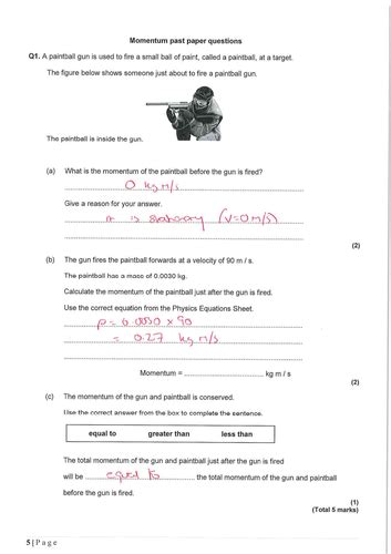 Gcse Physics Revision Forces And Momentum Trilogy And Separate