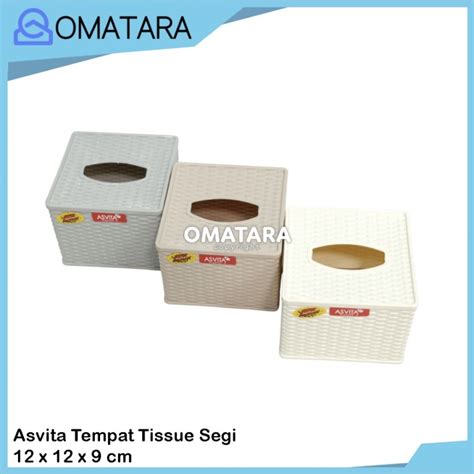 Jual Asvita Tempat Tissue Segi Plastik Rotan Kecil Kotak Box Tisu Tisue