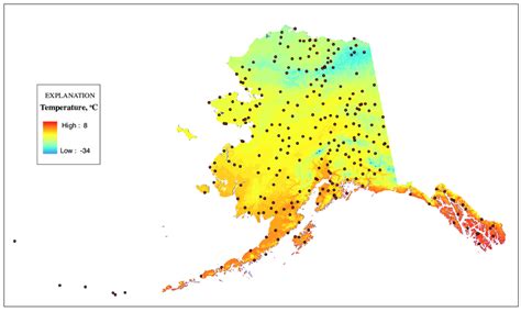 Temperature Map Of Alaska - Cities And Towns Map