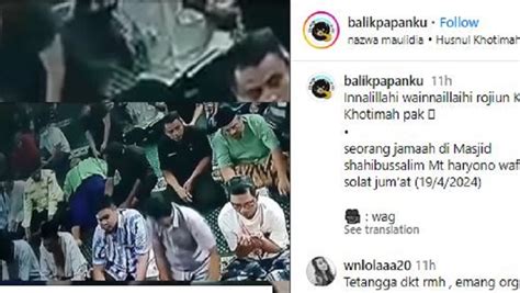 Viral Detik Detik Jemaah Masjid Di Balikpapan Meninggal Usai Sholat Jumat