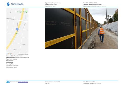 Noise Monitoring Report Template Free Sheet Sample Format