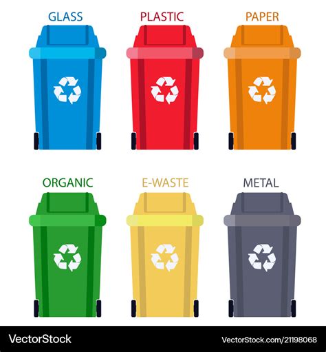 Garbage Can Separation Of Waste Disposal Refuse Vector Image