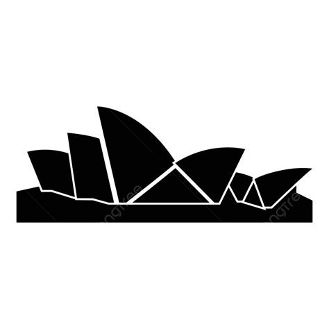 Ilustrasi Ikon Hitam Gaya Datar Sederhana Dari Gedung Opera Sydney