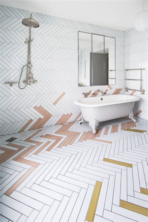 Herringbone Tiles - Bathroom Flooring Ideas | Apartment Therapy