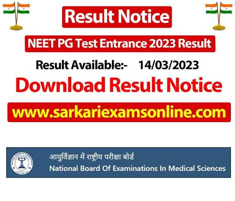 NEET PG Test Entrance 2023 Result